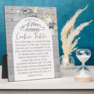 PITTSBURGH COOKIE TABLE SIGN WEDDING TABLE SIGN PLAQUE