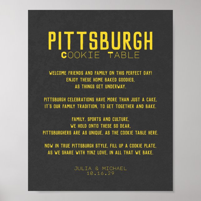 Pittsburgh Cookie Table Wedding Poster (Front)