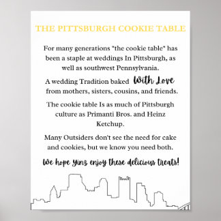 Pittsburgh Cookie Table Wedding Sign