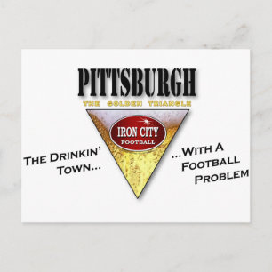 Pittsburgh Drinkin' Town with a Football Problem Postcard