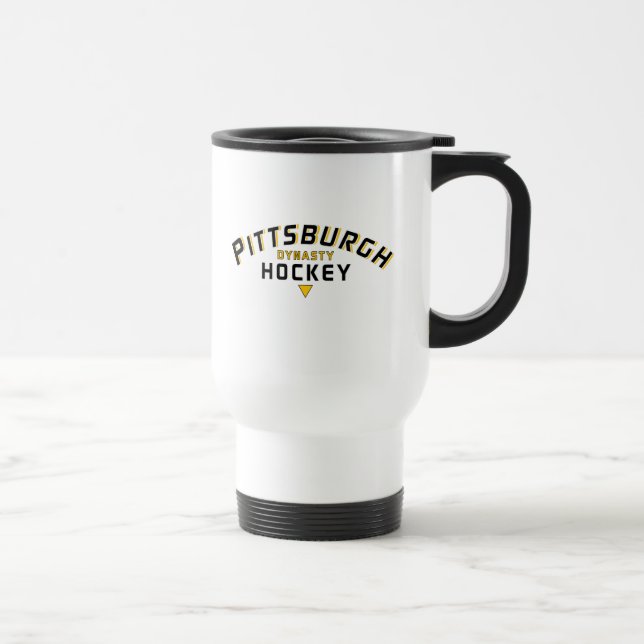 Pittsburgh Dynasty Hockey White Travel Mug (Right)