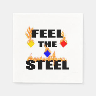 Pittsburgh Feel The Steel Fire Football Sports Napkin