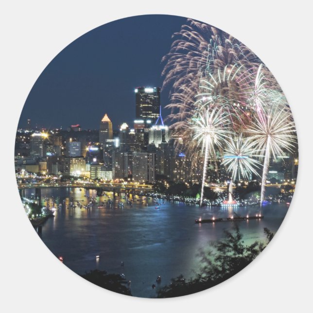 Pittsburgh Fireworks Classic Round Sticker (Front)