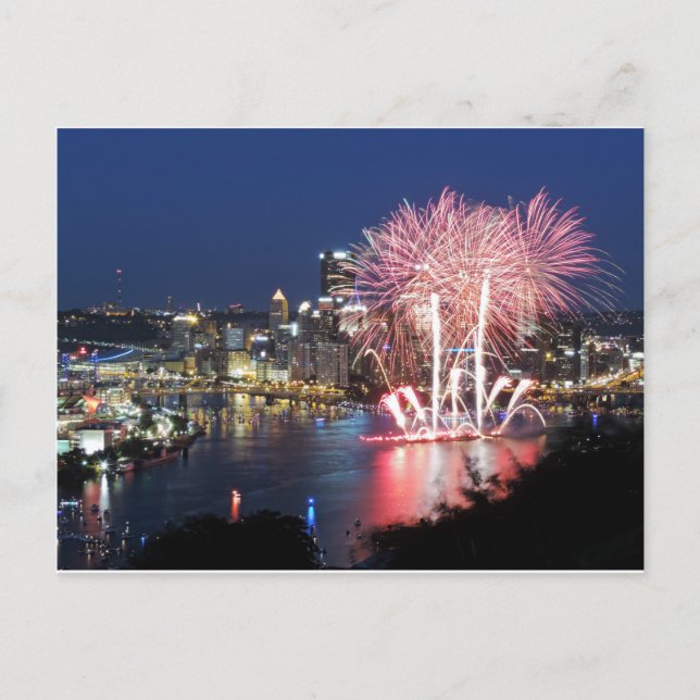 Pittsburgh Fireworks Postcard (Front)