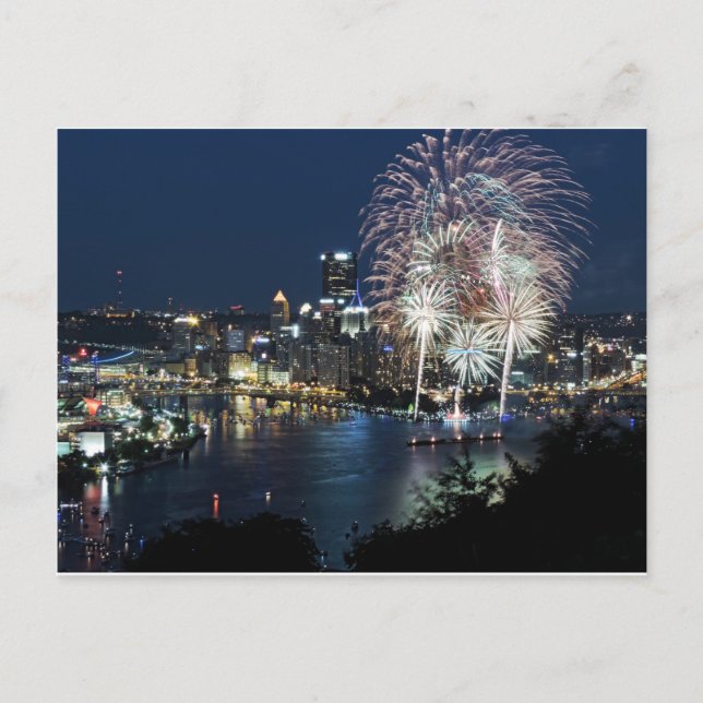 Pittsburgh Fireworks Postcard (Front)