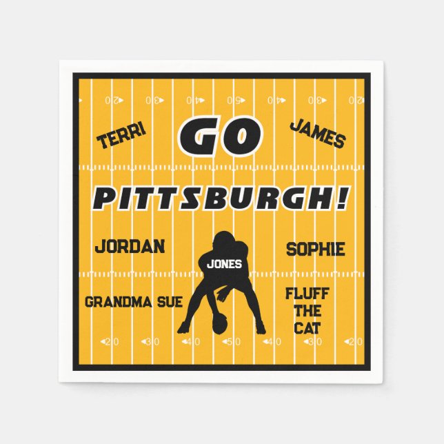 Pittsburgh Football Family Paper Napkin (Front)