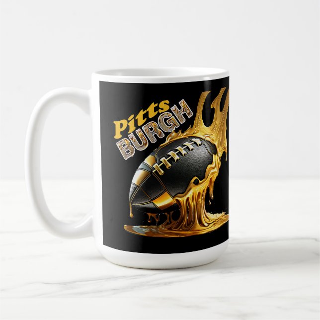 Pittsburgh Football Fans - Molten Steel Coffee Mug (Left)
