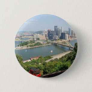 Pittsburgh from Mt Washington 6 Cm Round Badge