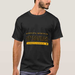 Pittsburgh Gps Coordinates Downtown Sl City Pennsy T-Shirt