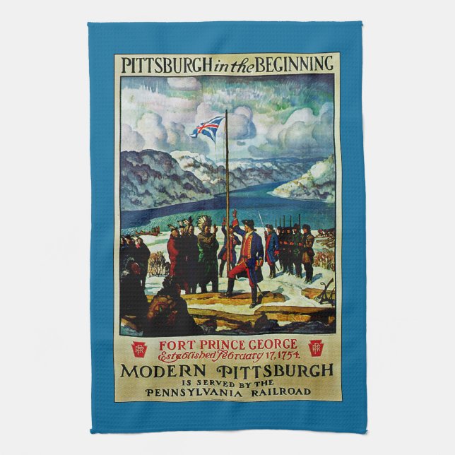 Pittsburgh in the Beginning Tea Towel (Vertical)