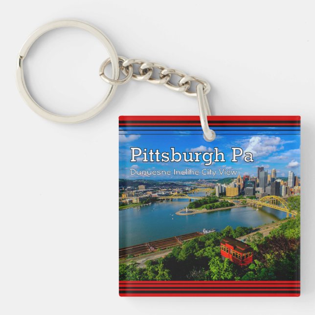 Pittsburgh Keychain - CityView - Duquese Incline (Front)