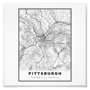Pittsburgh Map Photo Print