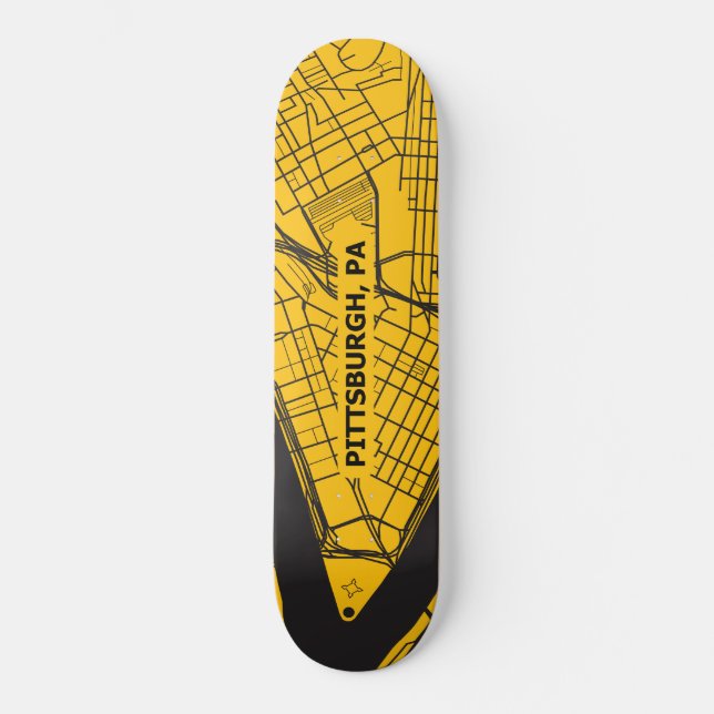 Pittsburgh Map Skateboard (Front)