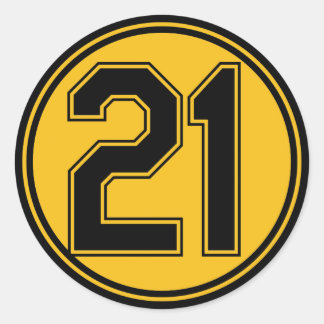 Pittsburgh Number 21 Classic Round Sticker