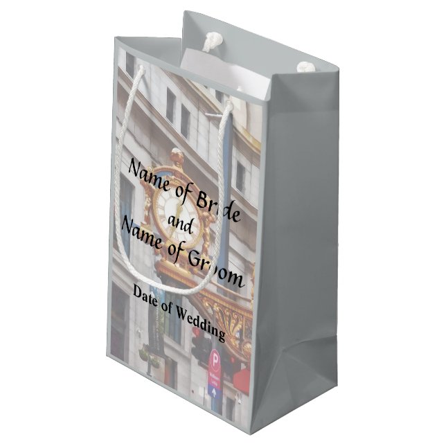 Pittsburgh PA - Meet Me Under the Clock Wedding Small Gift Bag (Back Angled)