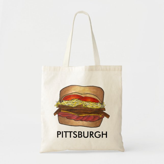 Pittsburgh PA PGH French Fry Coleslaw Sandwich Tote Bag (Front)