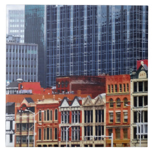 Pittsburgh PA Skyline Closeup Tile