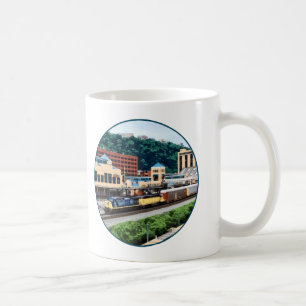 Pittsburgh PA - Train Going By Station Square Coffee Mug