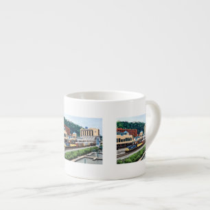 Pittsburgh PA - Train Going By Station Square Espresso Cup