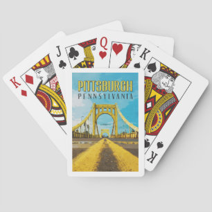 Pittsburgh, PA Yellow Bridge Vintage Travel Playing Cards
