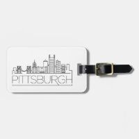 Pittsburgh, Penn Stylised City Skyline Luggage Tag
