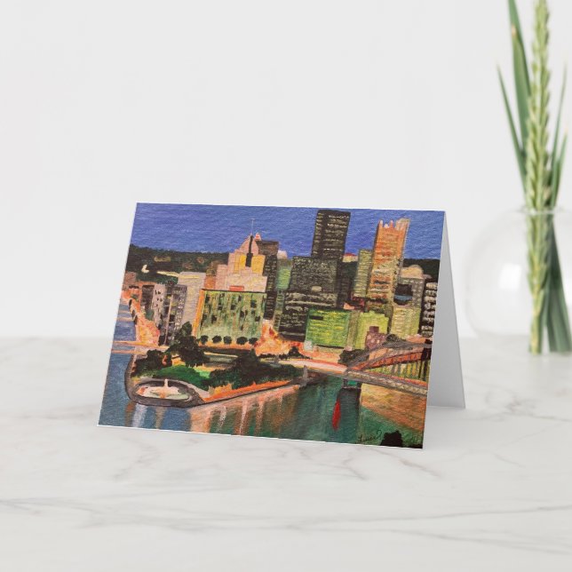 Pittsburgh Pennsylvania Blank Folded Greeting Card (Front)