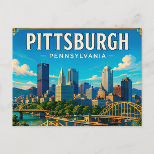 🌉 Pittsburgh Pennsylvania Bridges And Skyline Postcard