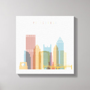 Pittsburgh, Pennsylvania   City Skyline Canvas Print