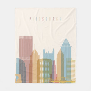 Pittsburgh, Pennsylvania City Skyline Fleece Blanket