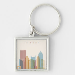 Pittsburgh, Pennsylvania City Skyline Key Ring