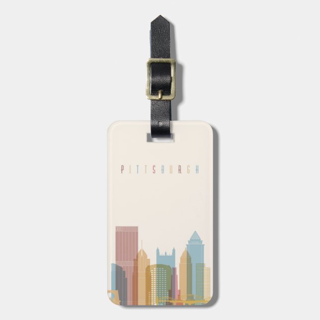 Pittsburgh, Pennsylvania | City Skyline Luggage Tag (Front Vertical)