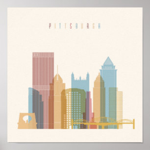 Pittsburgh, Pennsylvania City Skyline Poster