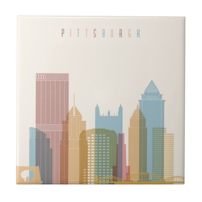 Pittsburgh, Pennsylvania | City Skyline Tile (Front)