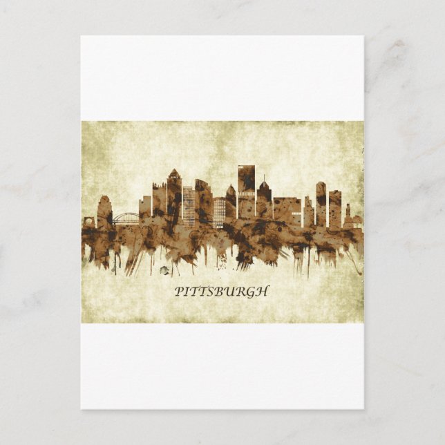 Pittsburgh Pennsylvania Cityscape Invitation Postcard (Front)