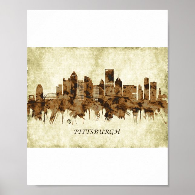 Pittsburgh Pennsylvania Cityscape Poster (Front)