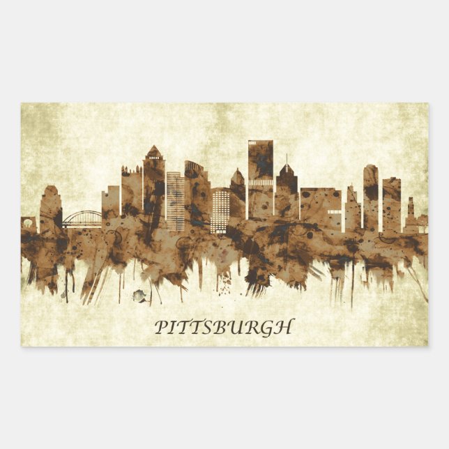 Pittsburgh Pennsylvania Cityscape Rectangular Sticker (Front)