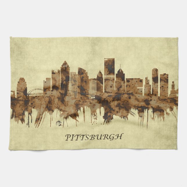 Pittsburgh Pennsylvania Cityscape Tea Towel (Horizontal)