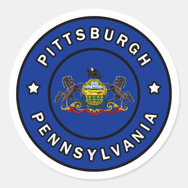 Pittsburgh Pennsylvania Classic Round Sticker (Front)