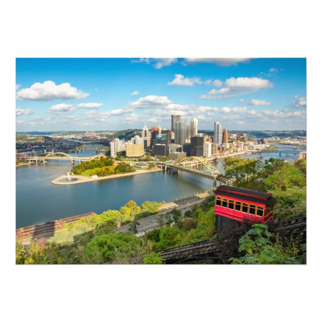 Pittsburgh Pennsylvania Duquesne Incline View Photo Print (Front)