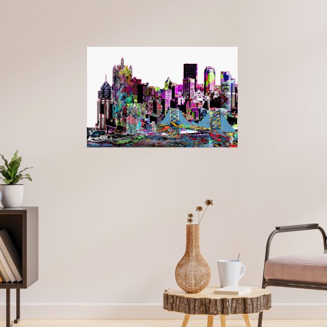 Pittsburgh, Pennsylvania in graffiti Poster (Living Room 3)