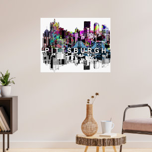 Pittsburgh, Pennsylvania in graffiti Poster