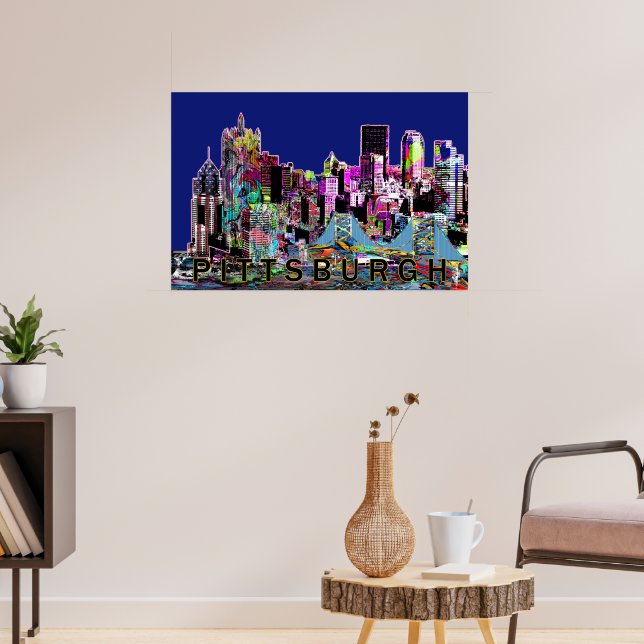 Pittsburgh, Pennsylvania in graffiti Poster (Living Room 3)