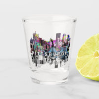 Pittsburgh, Pennsylvania  in graffiti  Shot Glass