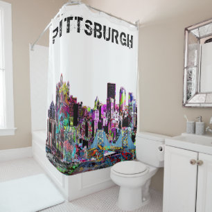 Pittsburgh, Pennsylvania in graffiti Shower Curtain