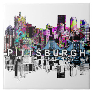 Pittsburgh, Pennsylvania in graffiti Tile