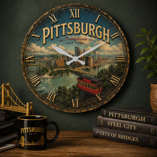 Pittsburgh Pennsylvania Large Clock