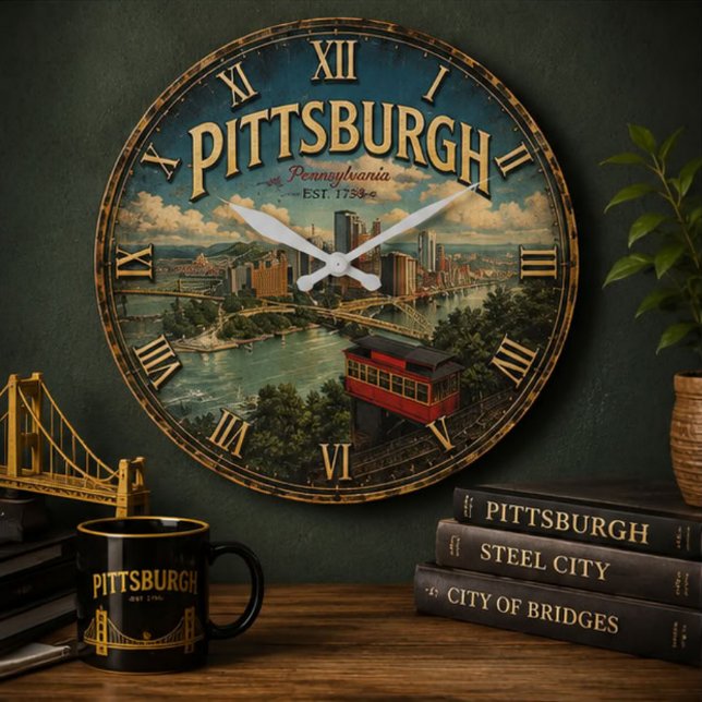 Pittsburgh Pennsylvania  Large Clock (Creator Uploaded)