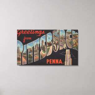 Pittsburgh, Pennsylvania - Large Letter Scenes Canvas Print