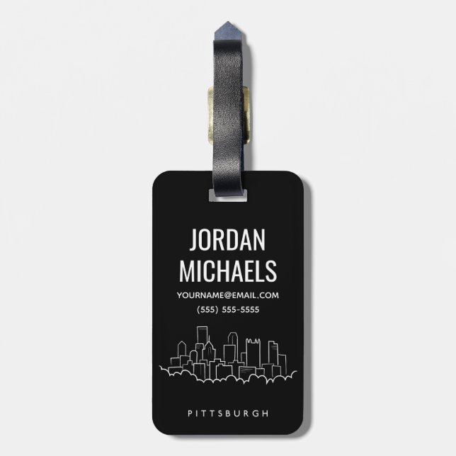 Pittsburgh Pennsylvania Luggage Tag (Back Vertical)