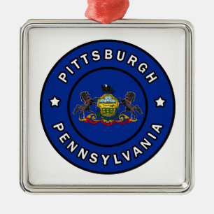 Pittsburgh Pennsylvania Metal Tree Decoration
